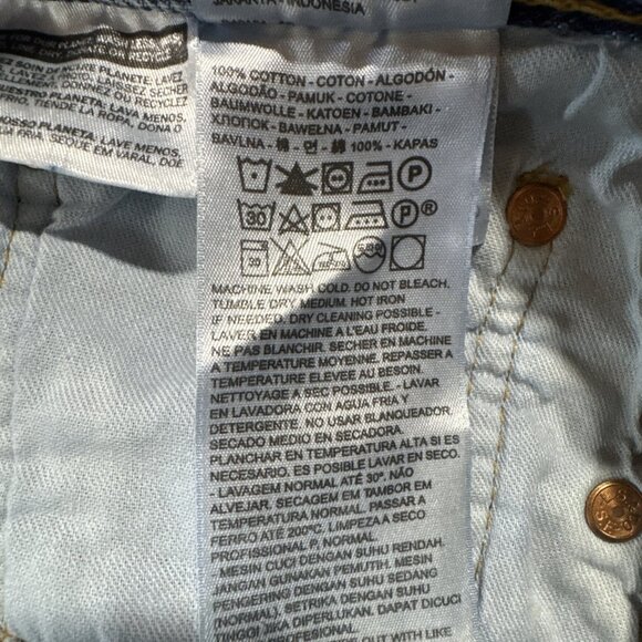 Levis 501 Jeans Mens 32x30 Blue Original Fit Straight Mid Rise Medium Wash Denim - Picture 6 of 11